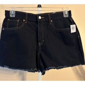 Old Navy Women Denim Dark Wash Blue Jean Cut Off Shorts 16W Cotton Cowgirl